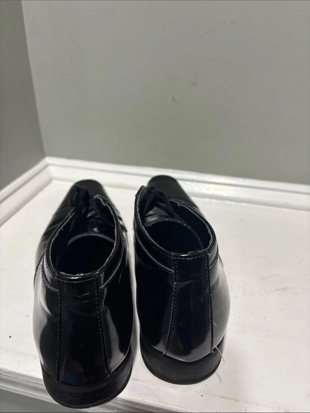Calvin Klein Black Patent Leather Lace-Up Chelsea Dress Boots-size 10.5